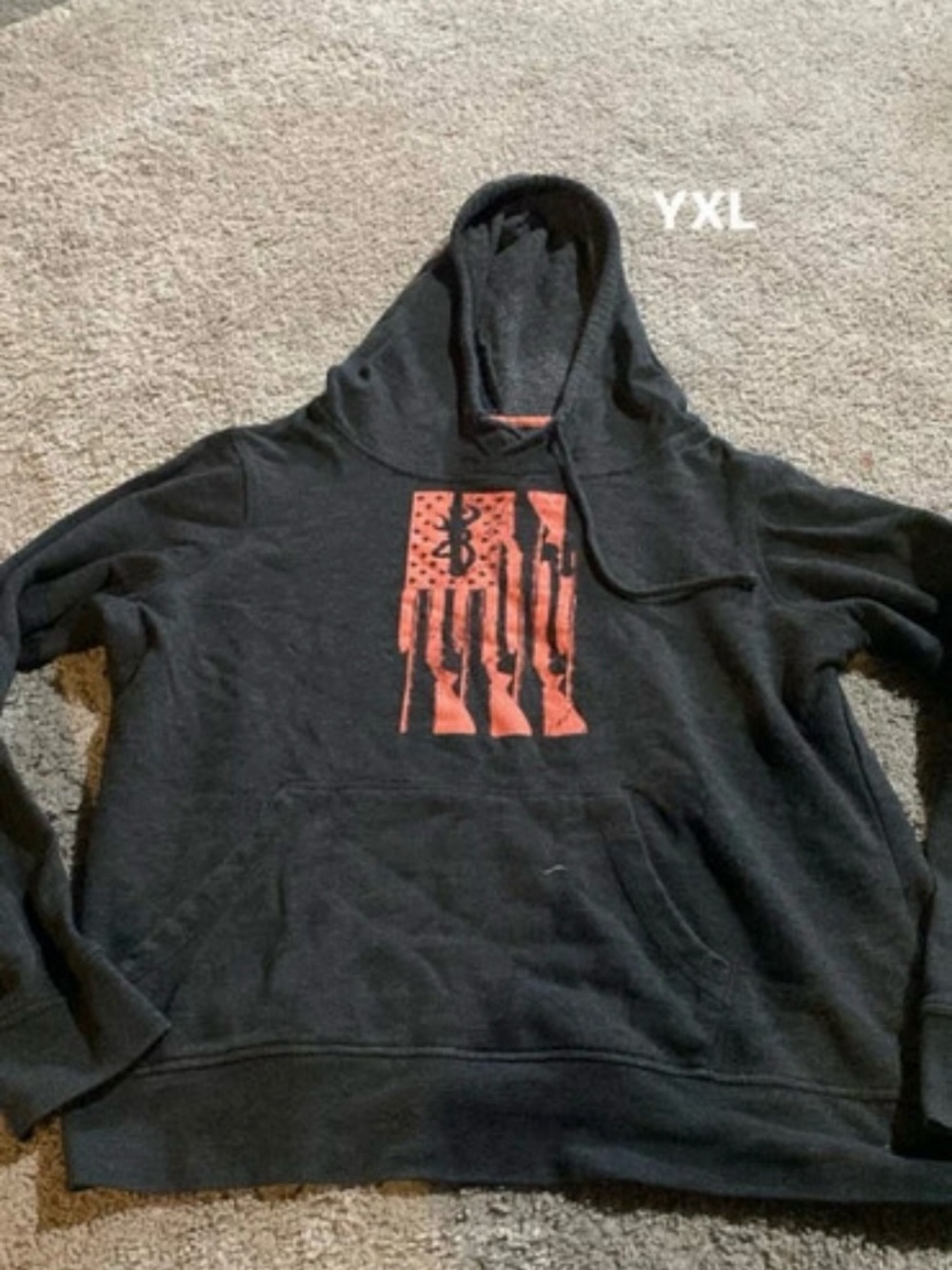 Browning Black Hoodie with Orange Graphic Flag
